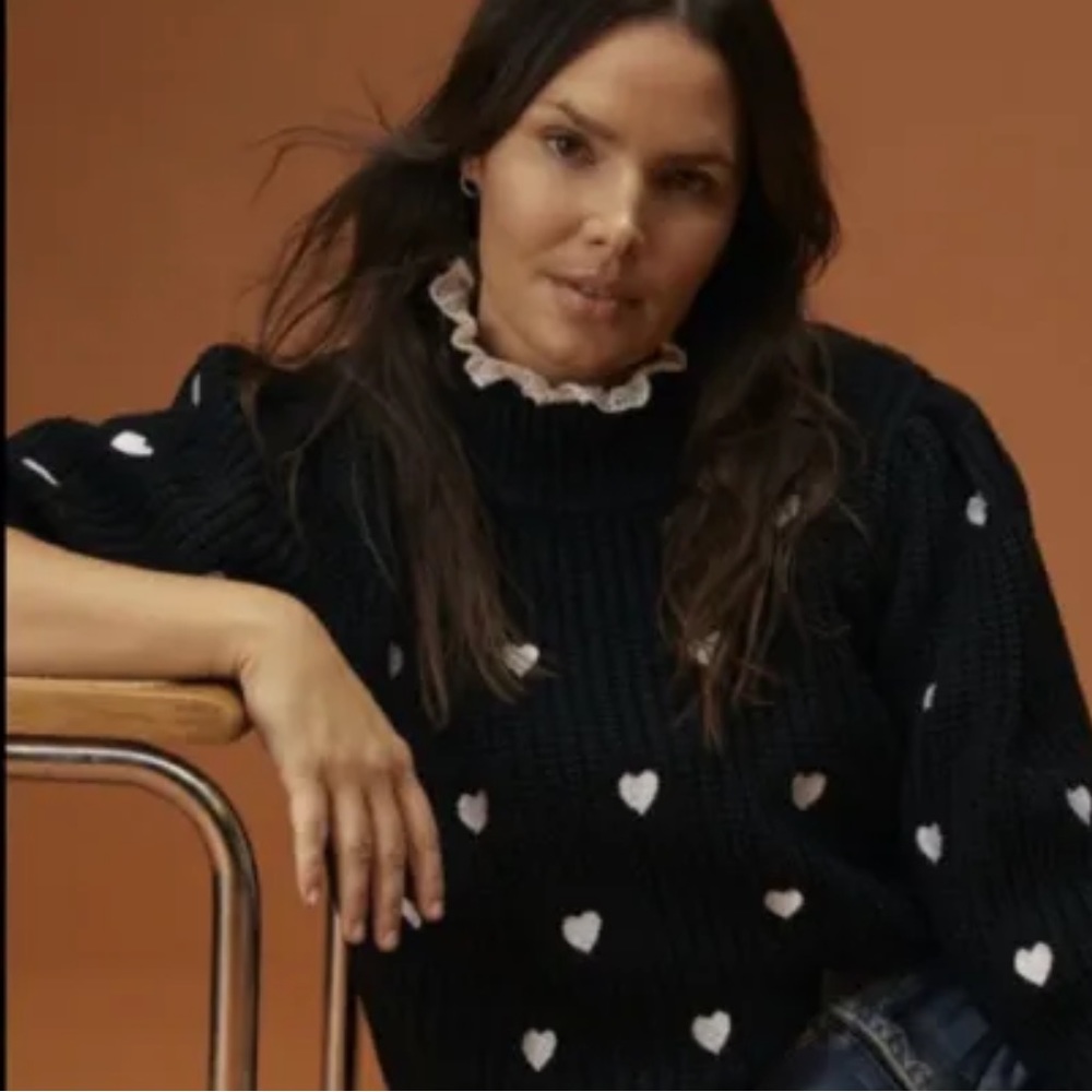 Anthropologie Hearts Mock Sweater Size MP